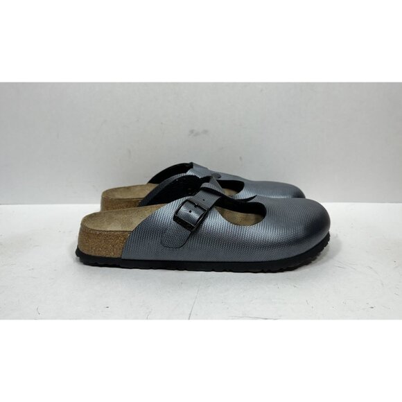 Birkenstock Papillio Bern Clogs Metallic Gray Birko Flor Womens Size 9 N / 40 - Picture 1 of 7